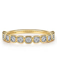 Stackable Yellow Gold Ring with Diamonds