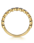 Stackable Yellow Gold Ring with Diamonds