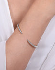 Split Diamond Spike Cuff Bangle