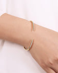 Split Diamond Spike Cuff Bangle