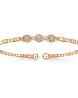 Diamond Hexagon Cluster and Gold Bead Bangle