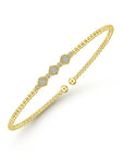 Diamond Hexagon Cluster and Gold Bead Bangle