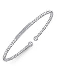 Diamond Bar and White Gold Bead Flexible Bangle