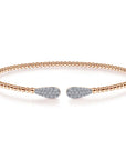 Pear-Shaped Pave Diamond Flexible Bangle Bracelet