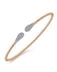 Pear-Shaped Pave Diamond Flexible Bangle Bracelet