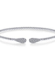 Pear-Shaped Pave Diamond Flexible Bangle Bracelet