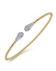 Pear-Shaped Pave Diamond Flexible Bangle Bracelet