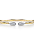 Pear-Shaped Pave Diamond Flexible Bangle Bracelet