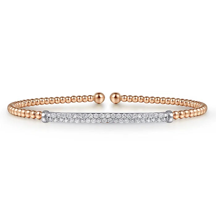 Diamond Pave Bar Flexible Bangle Bracelet