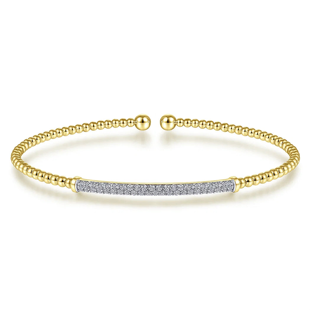 Diamond Pave Bar Flexible Bangle Bracelet