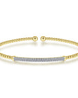 Diamond Pave Bar Flexible Bangle Bracelet