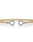 Open Diamond Teardrop Flexible Bangle Bracelet