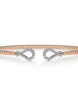 Open Diamond Teardrop Flexible Bangle Bracelet