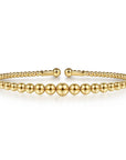 Yellow Gold Beaded Flexible Bangle