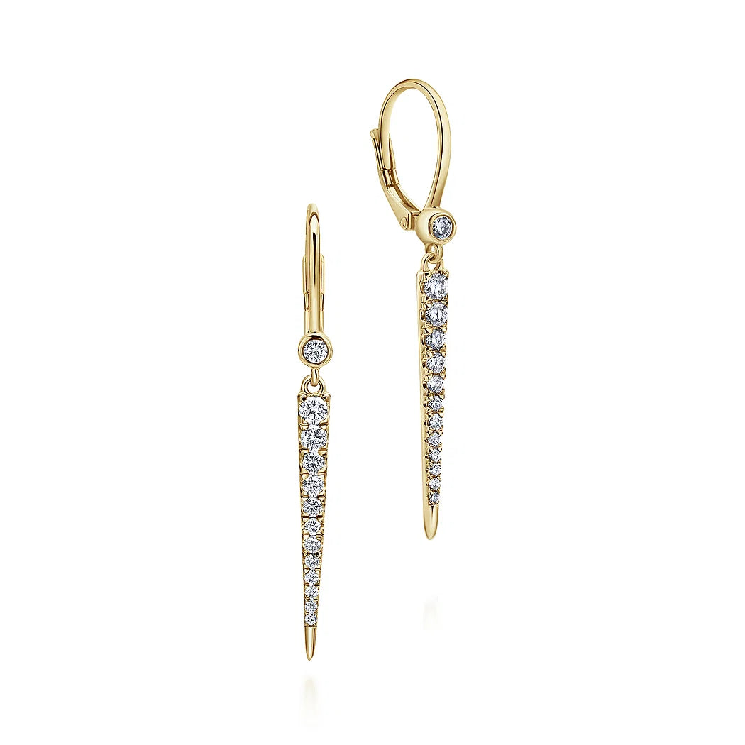 Pavé Diamond Drop Earrings in Rose Gold