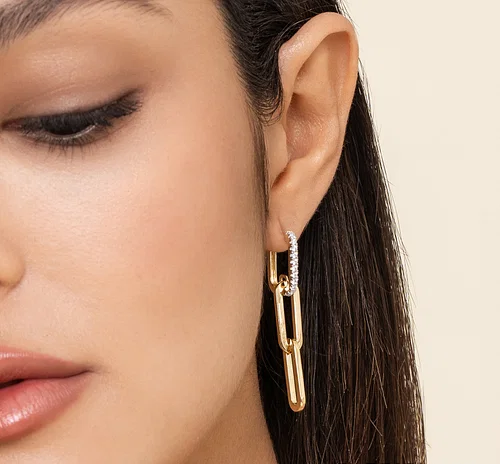 Diamond Chain Link Earrings