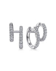 Double Diamond Huggie Earrings