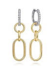 Diamond and Yellow Tube Link Earrings