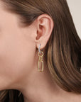 Diamond and Yellow Tube Link Earrings