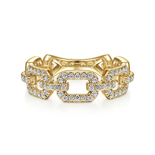 Diamond Pave Chain Link Stackable Ring