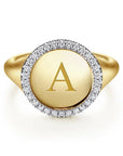 Diamond Halo Signet Pinky Ring