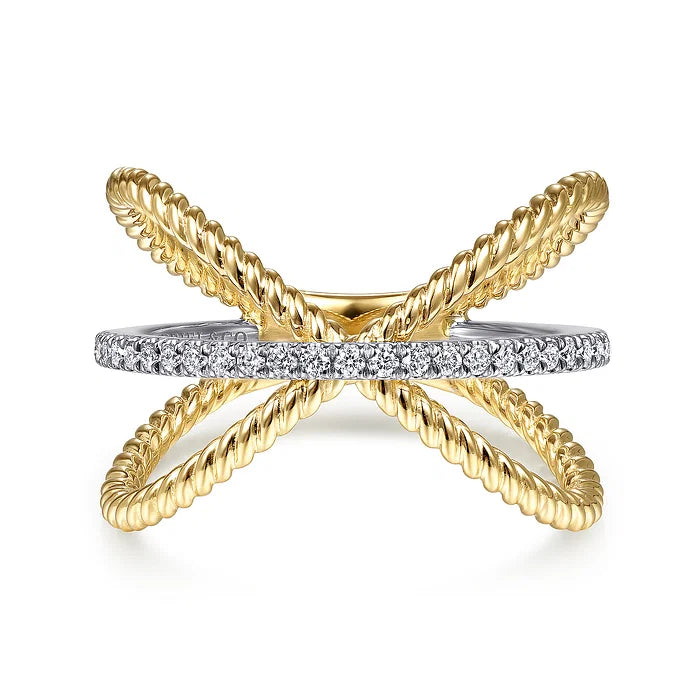 Pavé Diamond Criss Cross Band