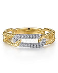 Diamond and Gold Hampton Link Ring