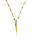 Yellow Gold Spike Necklace with Diamonds