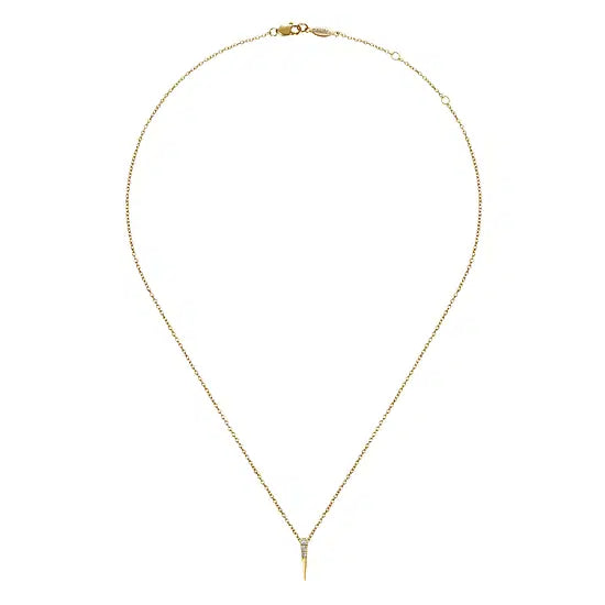 Yellow Gold Spike Necklace with Diamonds