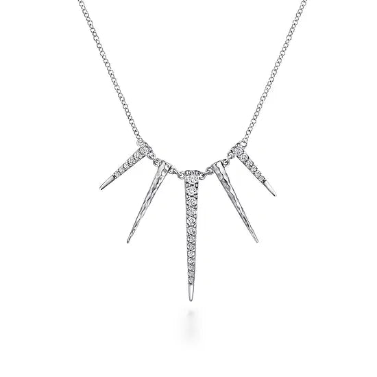 Spike Necklace with White Sapphires
