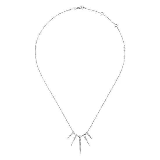 Spike Necklace with White Sapphires