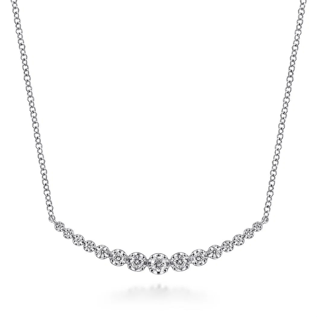 Diamond Curved Bar Necklace
