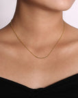 Curved Bar Necklace in Yellow Gold