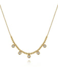 Bead Necklace with Diamond Drops