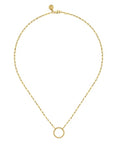 Yellow Gold Chain Necklace with Circle