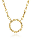 Yellow Gold Chain Necklace with Circle