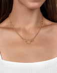 Yellow Gold Tube Link Necklace