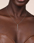 Linear Diamond Pendant Necklace