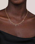 Diamond Spike Droplet Necklace