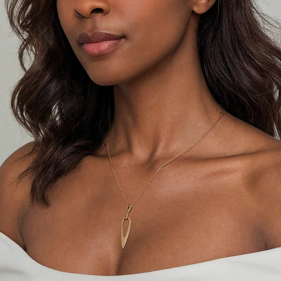 Pear Shaped Yellow Gold Drop Necklace