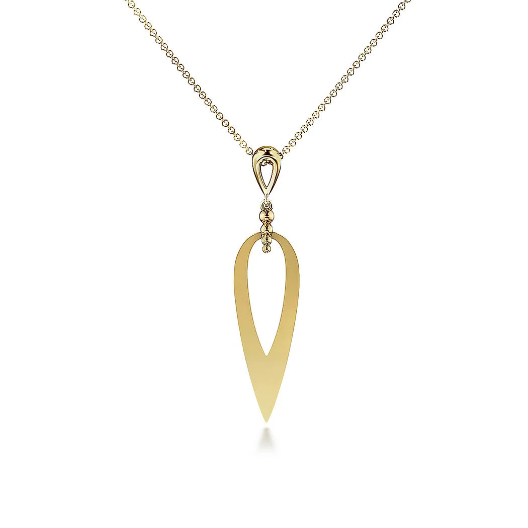 Pear Shaped Yellow Gold Drop Necklace