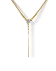 Diamond and Yellow Gold Bead Y Necklace