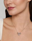Modern Diamond and Gold Graduated Pendant Necklace