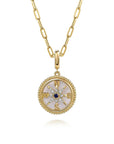 Diamond and Sapphire Compass Medallion Pendant