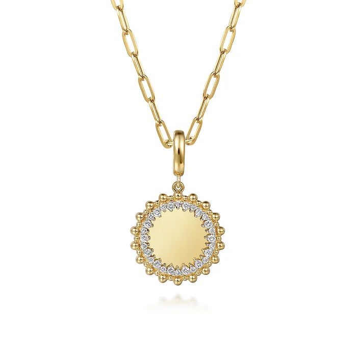 Round Diamond Medallion Pendant