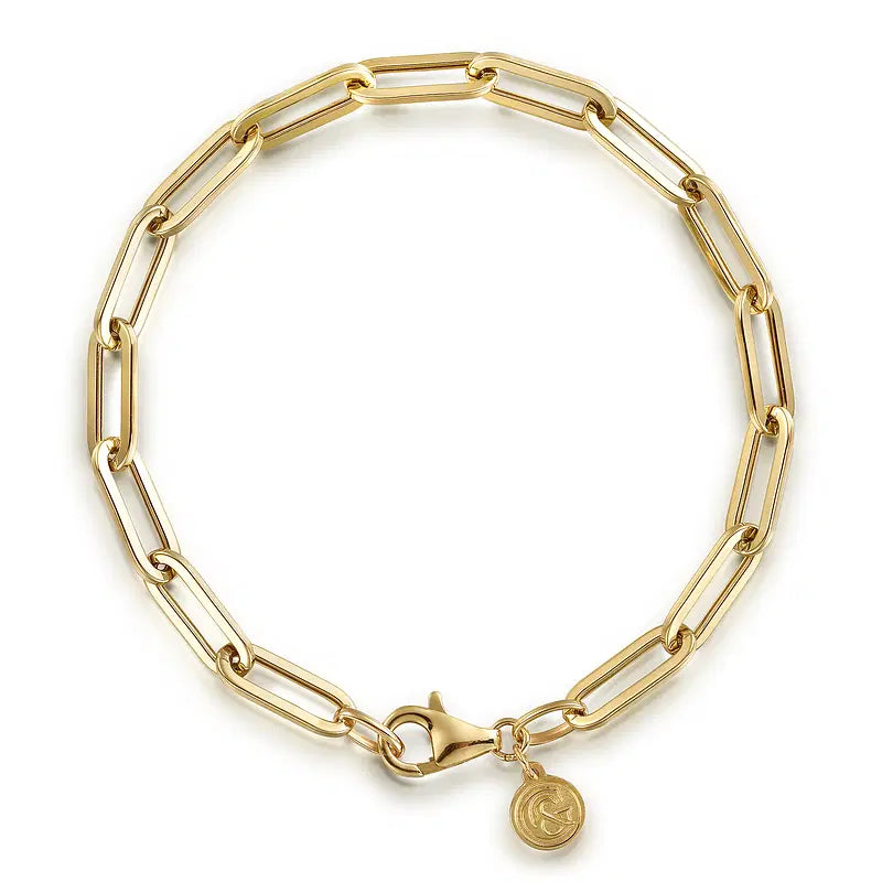 Yellow Gold Paper Clip Bracelet