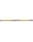 Diamond Tennis Bracelet with Beaded Yellow Gold