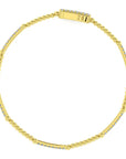 Diamond Tennis Bracelet with Beaded Yellow Gold